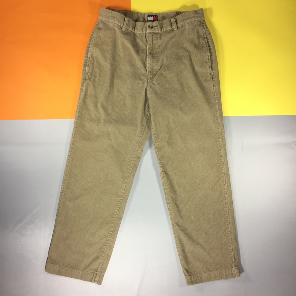 Tommy Hilfiger Corduroy Pants Trouser Tan Mens 32x30 Vintage Preloved